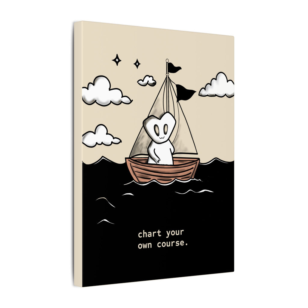 Canvas Wall Art — "Chart Your Own Course" Motivational Sailboat Print