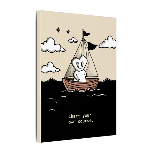 Canvas Wall Art — "Chart Your Own Course" Motivational Sailboat Print