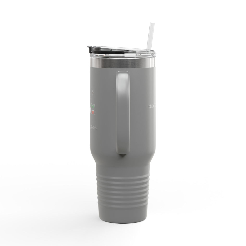 40oz Insulated Travel Mug — 'Free to Grow' Cute Plant Alien Design