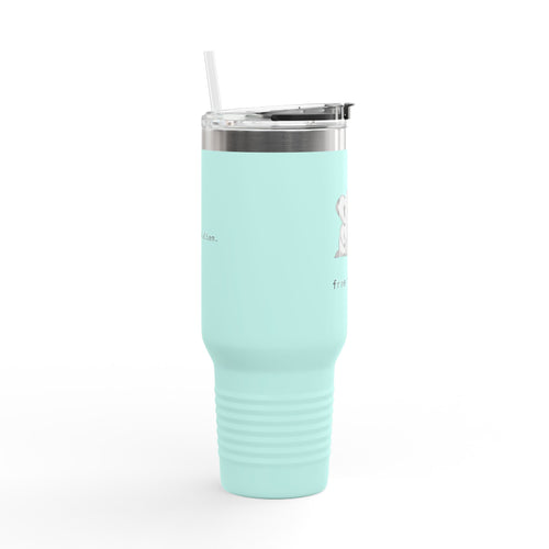 40oz Insulated Travel Mug — 'Free to Grow' Cute Plant Alien Design