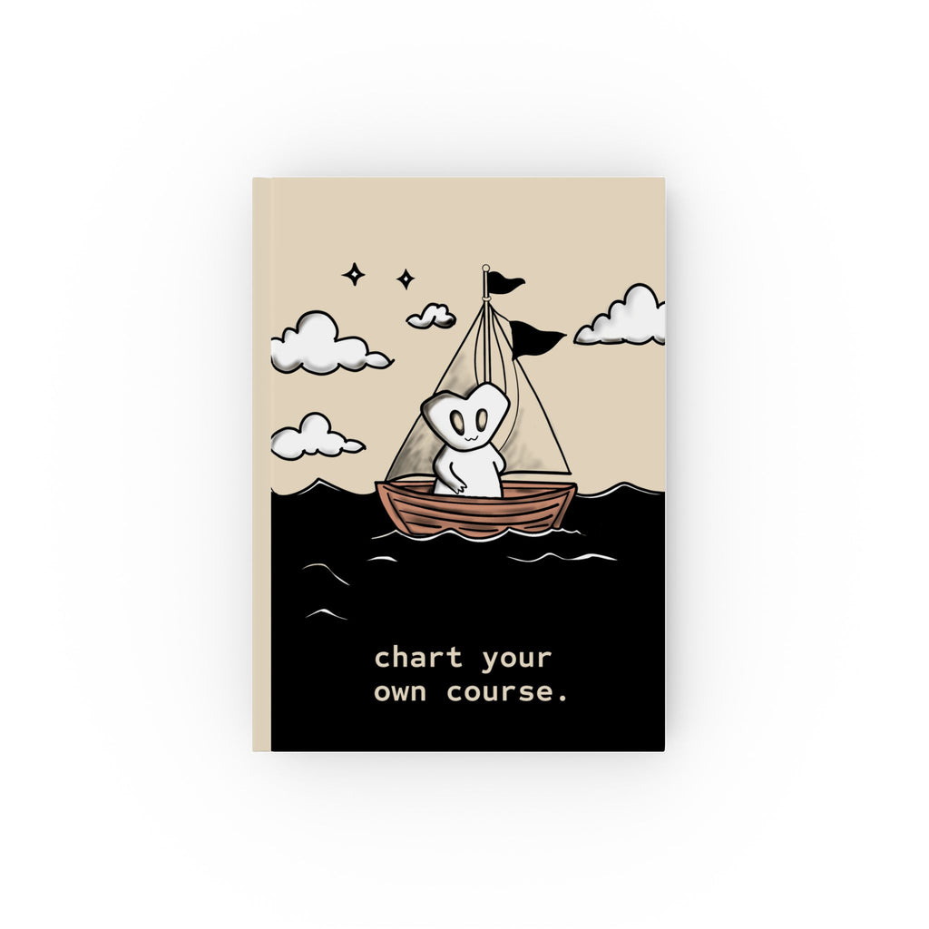 Chart Your Own Course Hardback Journal — Cute Sailboat Adventure Notebook