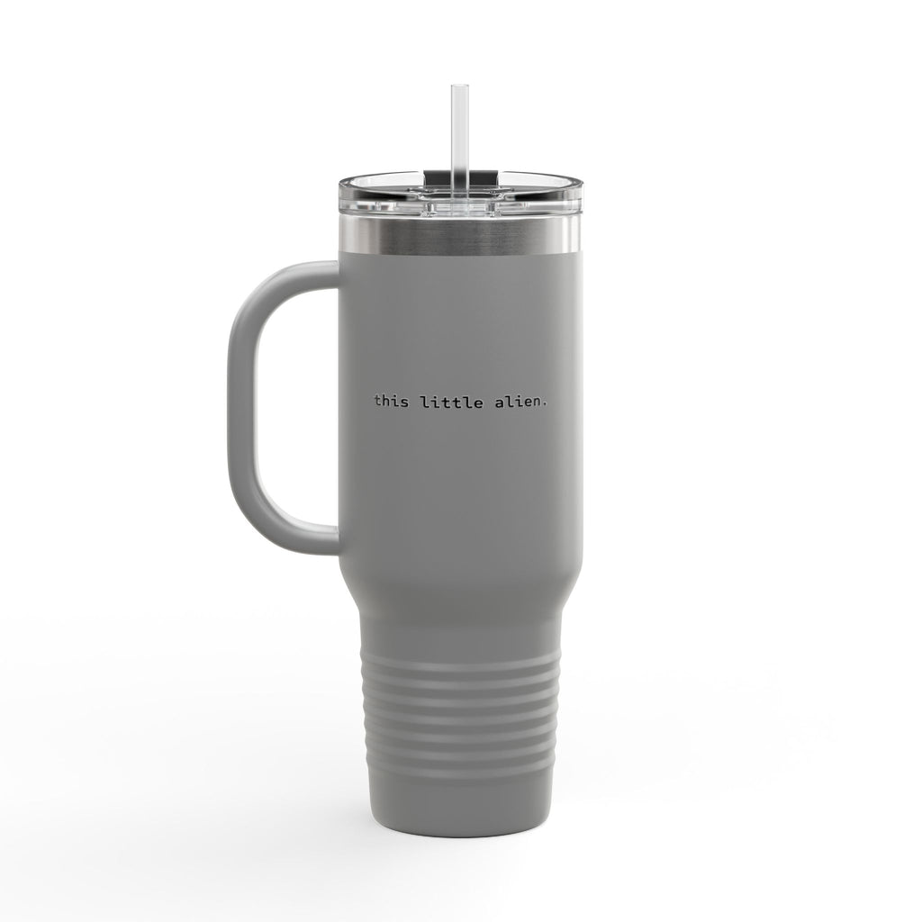 40oz Insulated Travel Mug — 'Free to Grow' Cute Plant Alien Design