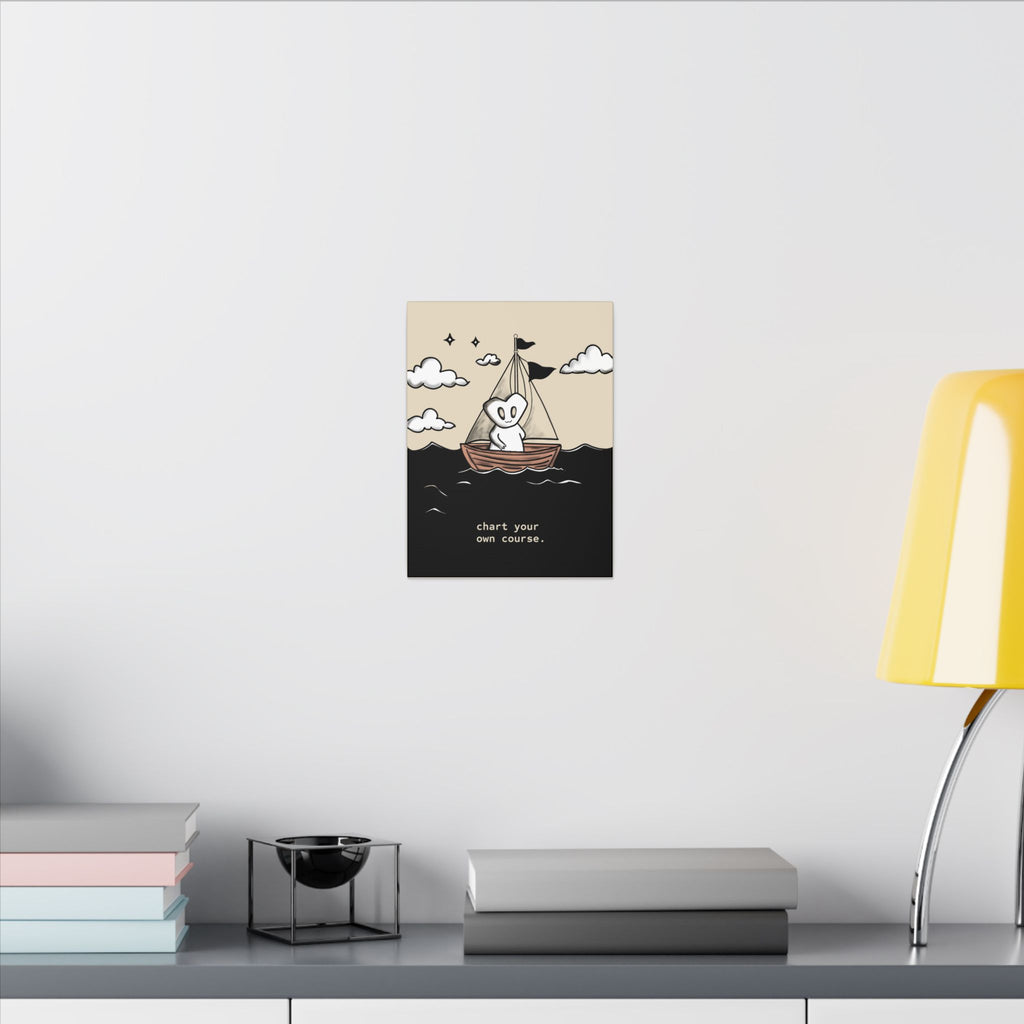 Canvas Wall Art — "Chart Your Own Course" Motivational Sailboat Print