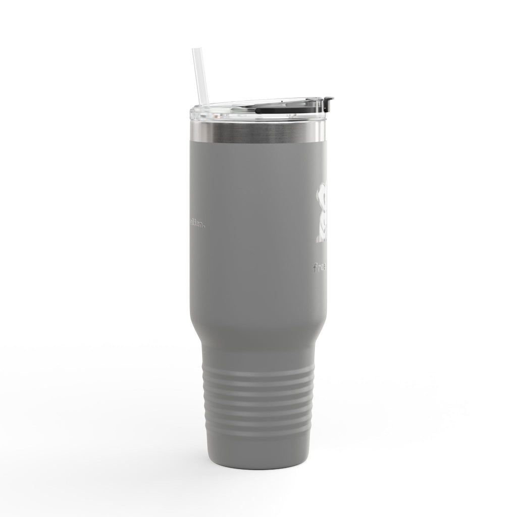 40oz Insulated Travel Mug — 'Free to Grow' Cute Plant Alien Design
