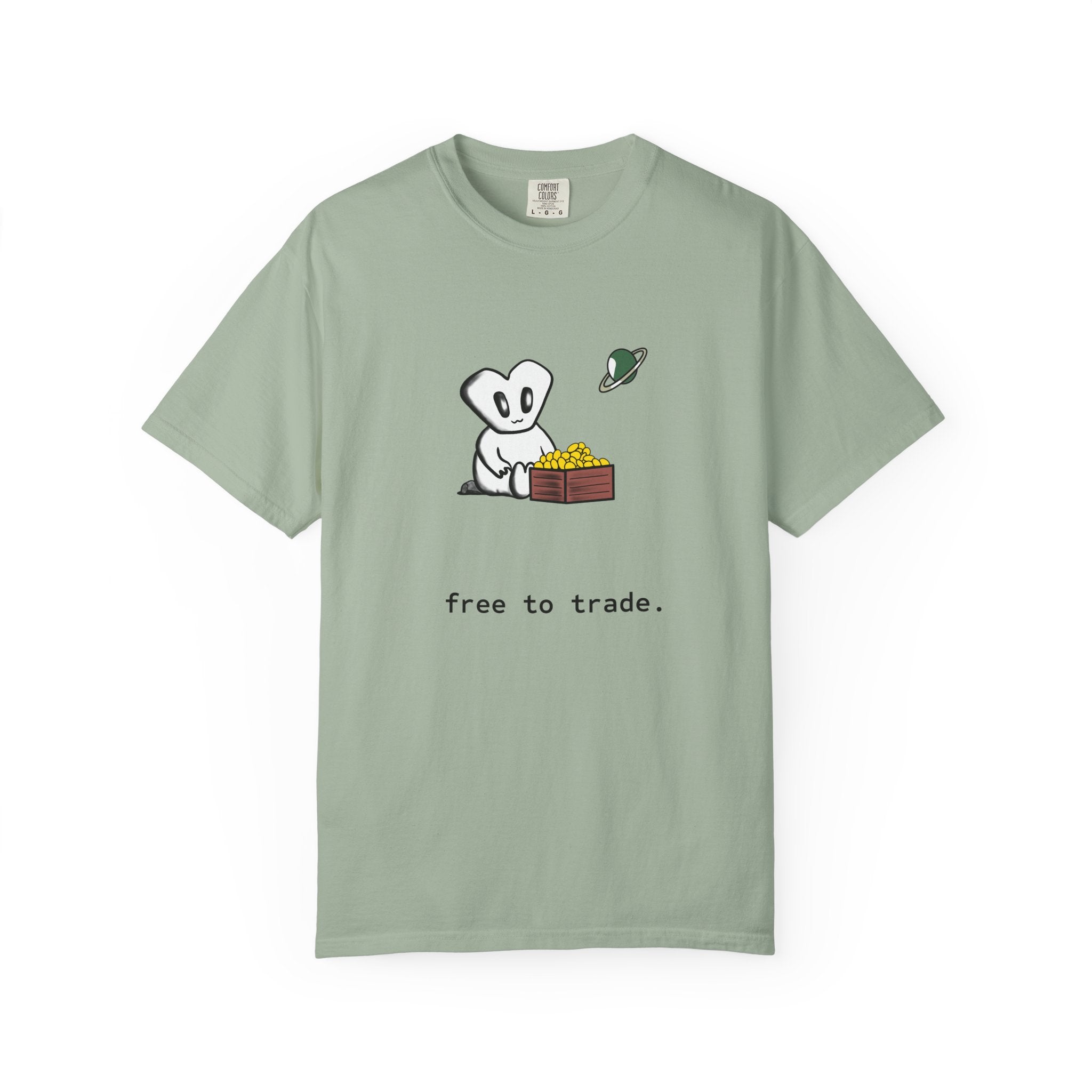 this little alien. free to trade. Unisex Garment-Dyed T-shirt
